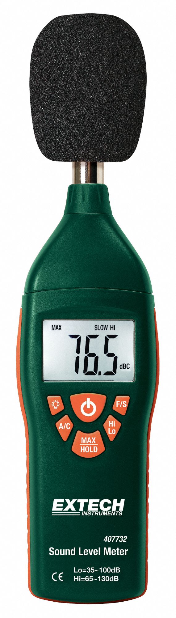 EXTECH Sound Level Meter, Backlit LCD Display 9WTE8407732 Grainger