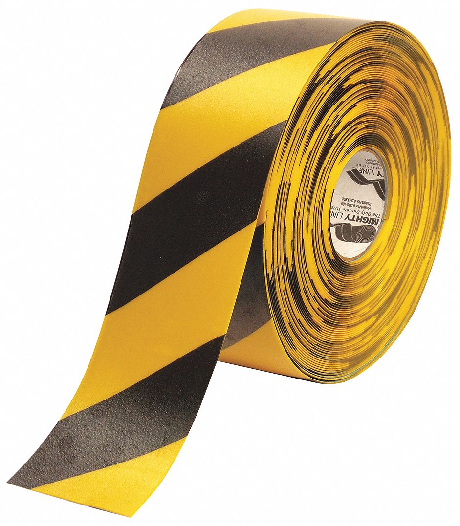 ExtraDurable, Striped, Floor Marking Tape 9Y6134RYCHV Grainger