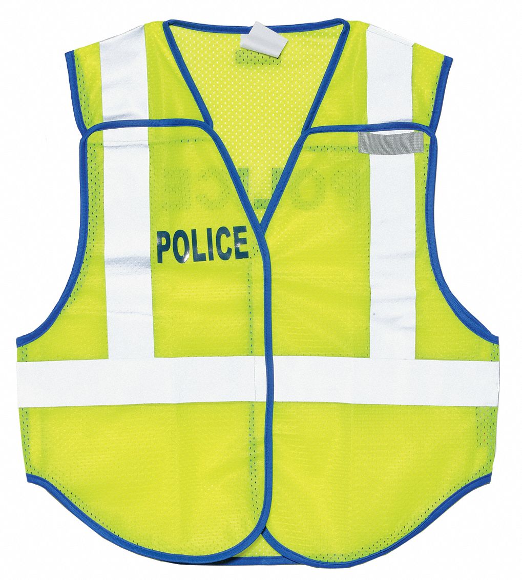 GRAINGER APPROVED Police Safety Vest, 2, Blue, XL 9YCW88062MXL