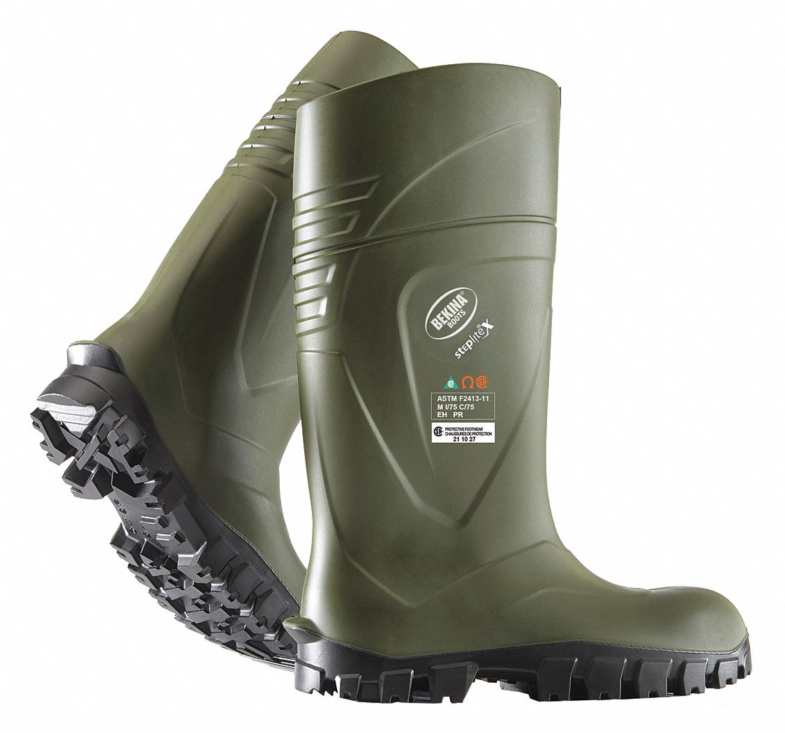 BEKINA SAFETY WORK BOOTS, TOE, GREEN, SIZE 15