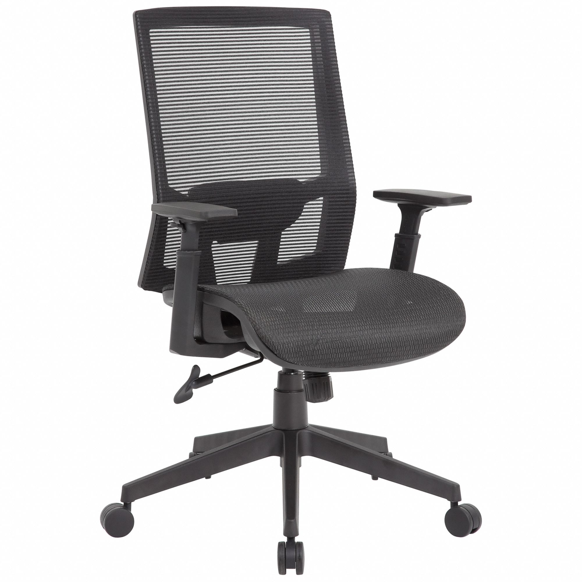 BOSS, Adj Arm, Black, Office Chair 794LA1B6044 Grainger