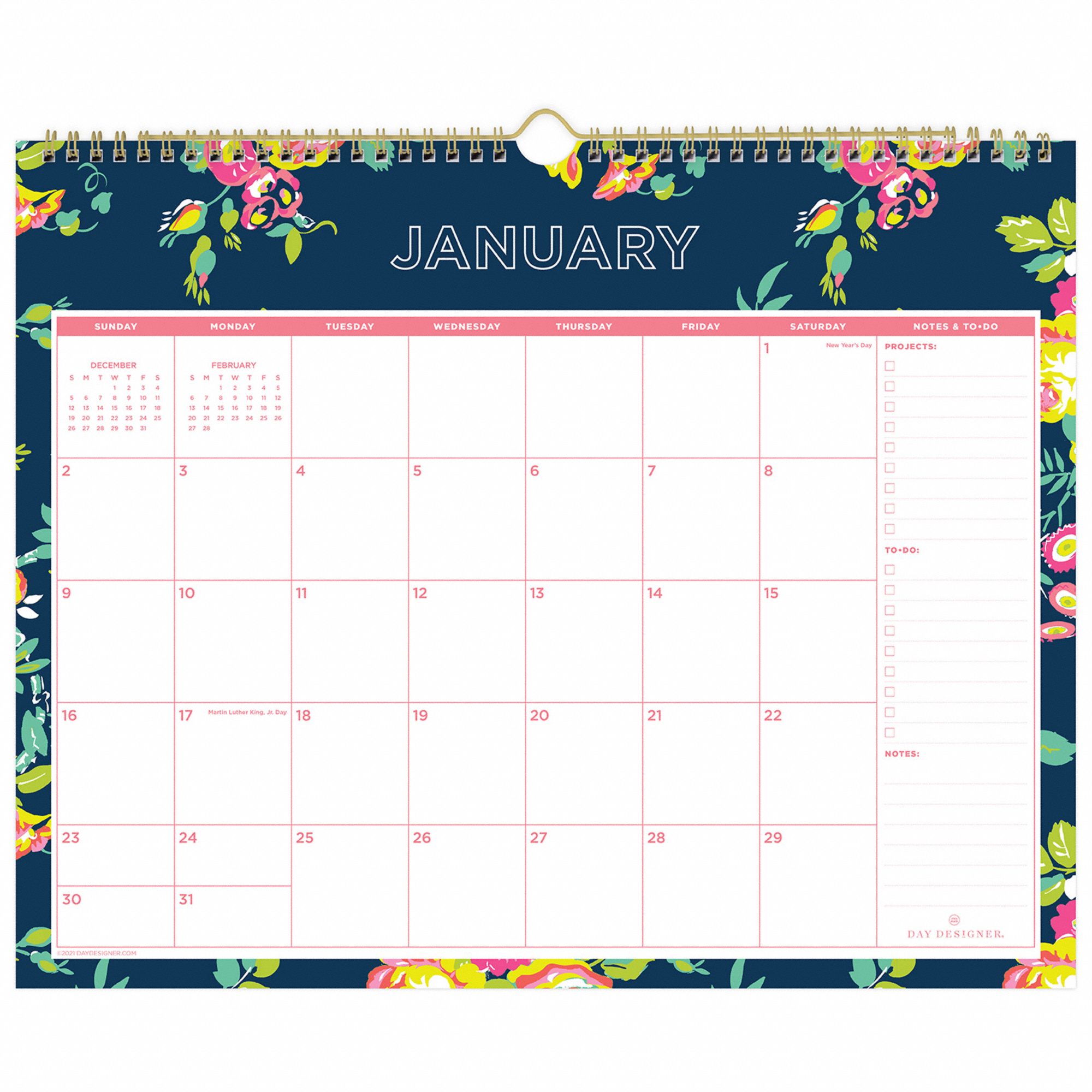 BLUE SKY, Wall Calendar 798AA2BLS103627 Grainger
