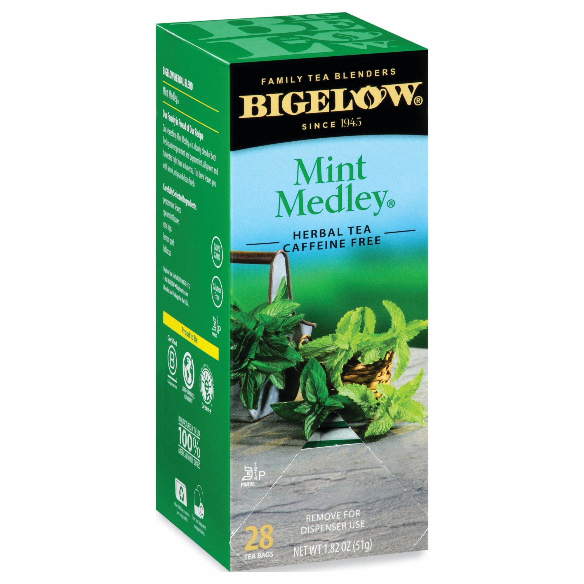 BIGELOW, Mint, Tea Bag Beverage Pack, Tea 43RE0610393 Grainger