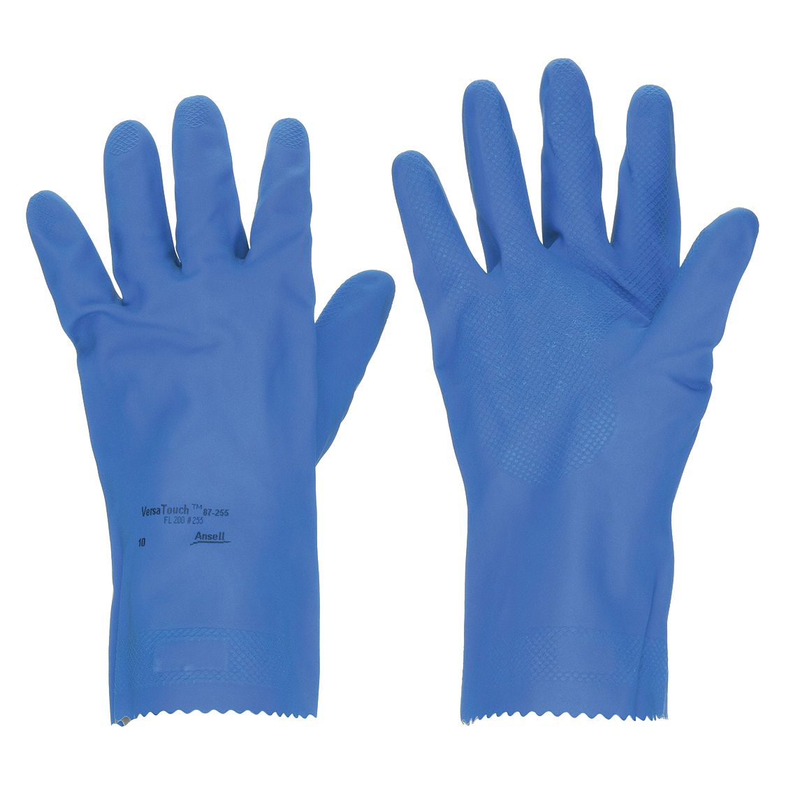 Chemical Resistant Gloves Gauntlets Yellow/Blue BiColour Rubber Latex