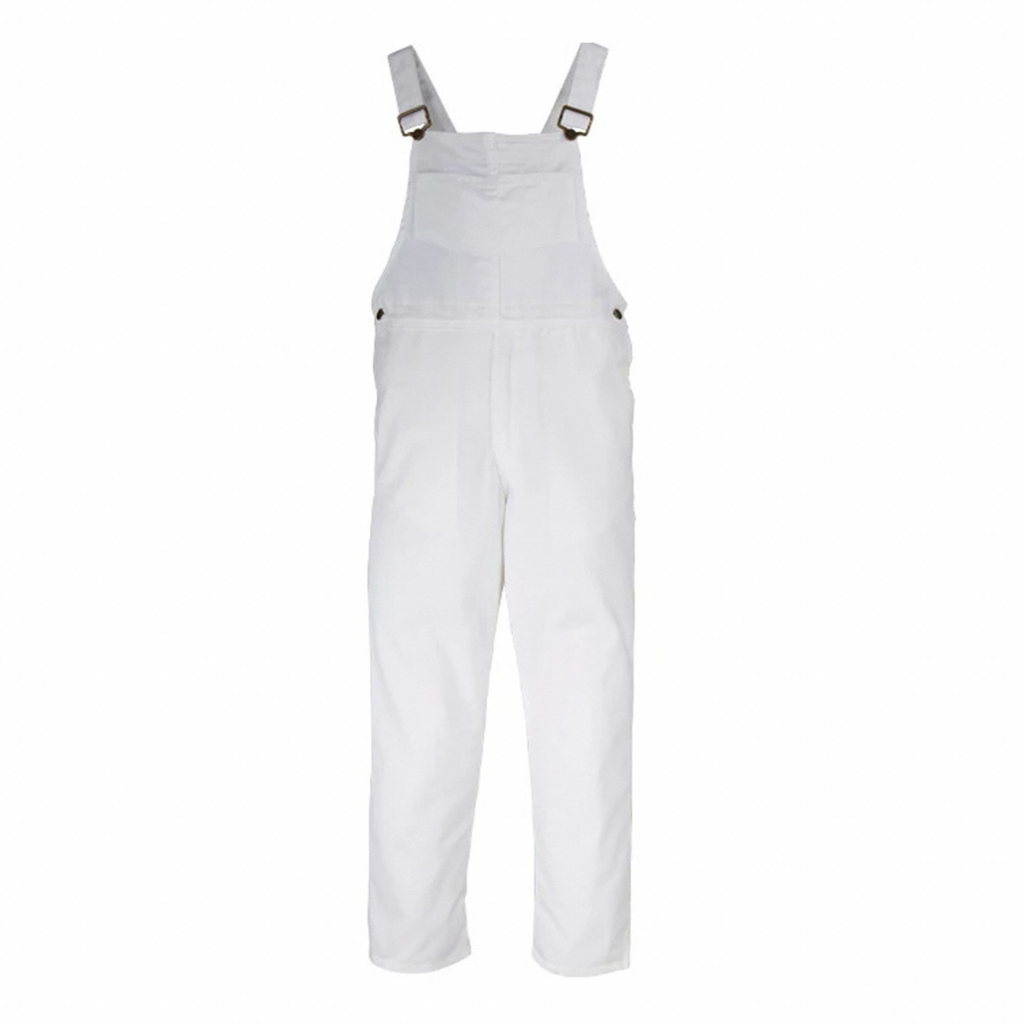 BIG BILL PAINTER'S BIB OVERALLS, WHITE, ZIPPER, 44, 35 COTTON/65