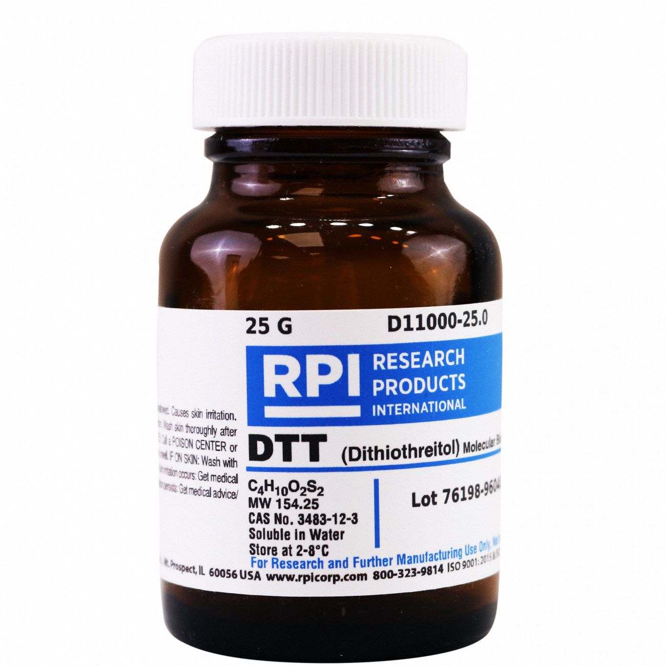 RPI, 25 g Container Size, Powder, DTT (DLDithiothreitol) (Clelands