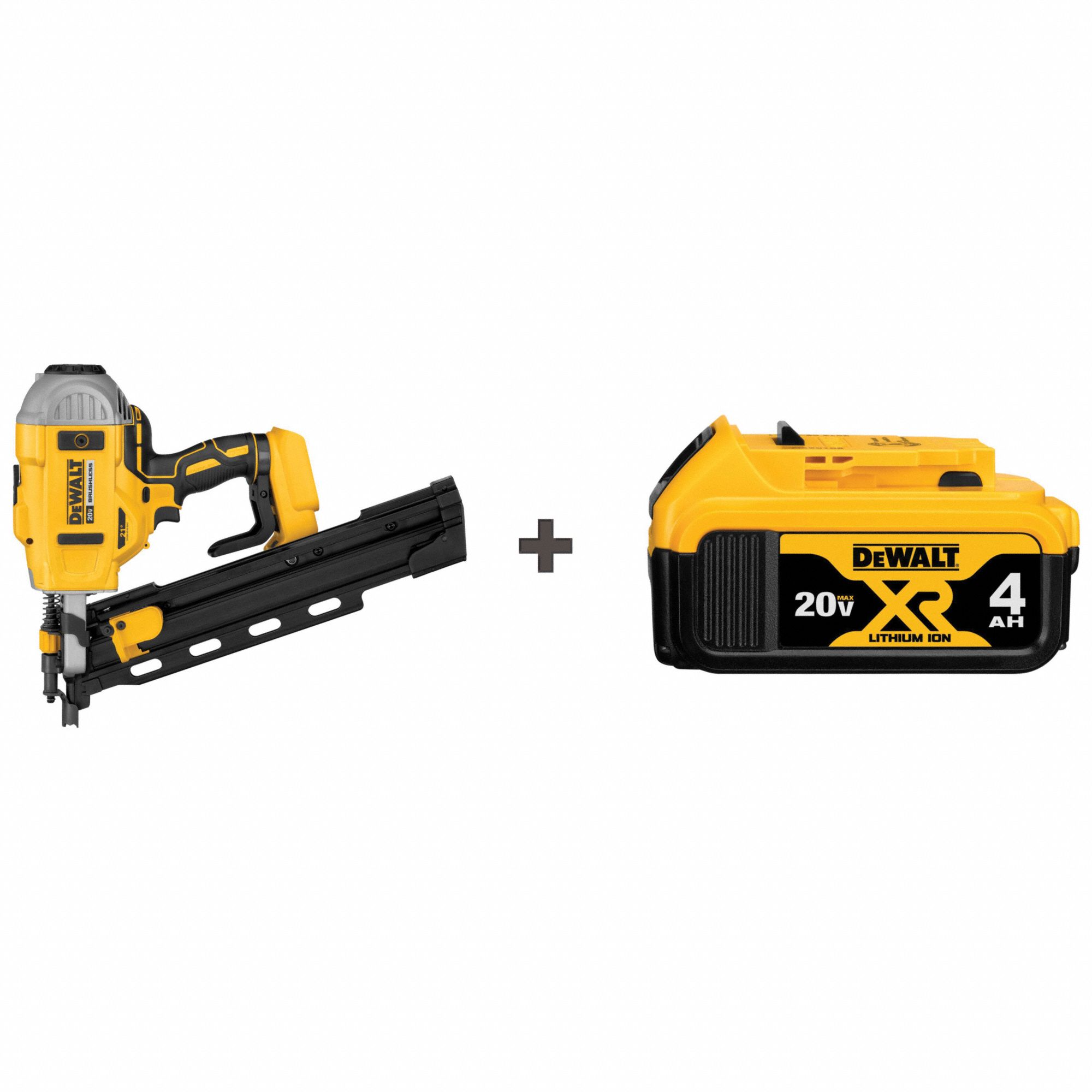 DEWALT, Framing, Combo, Cordless Nail Gun Kit 386VL2DCN21PLB/DCB204