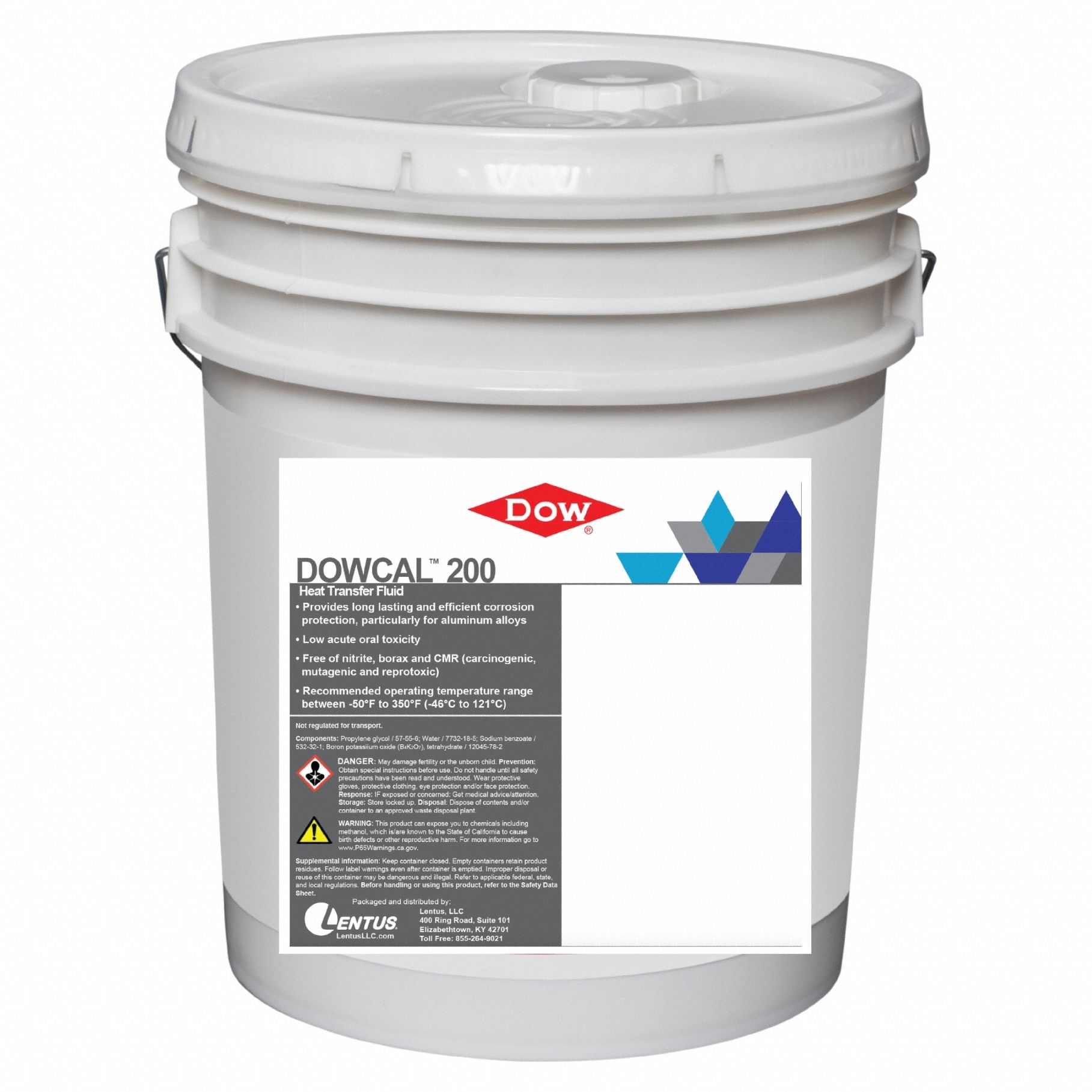 DOW FROST, 5 gal Size, 60° to 350°F, Inhibited Propylene Glycol