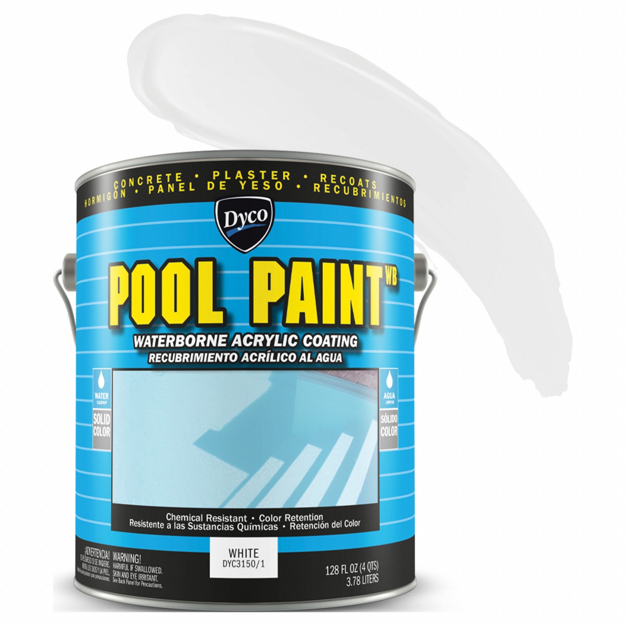 DYCO, Acrylic, White, Pool Paint 806K02DYC3150/1 Grainger