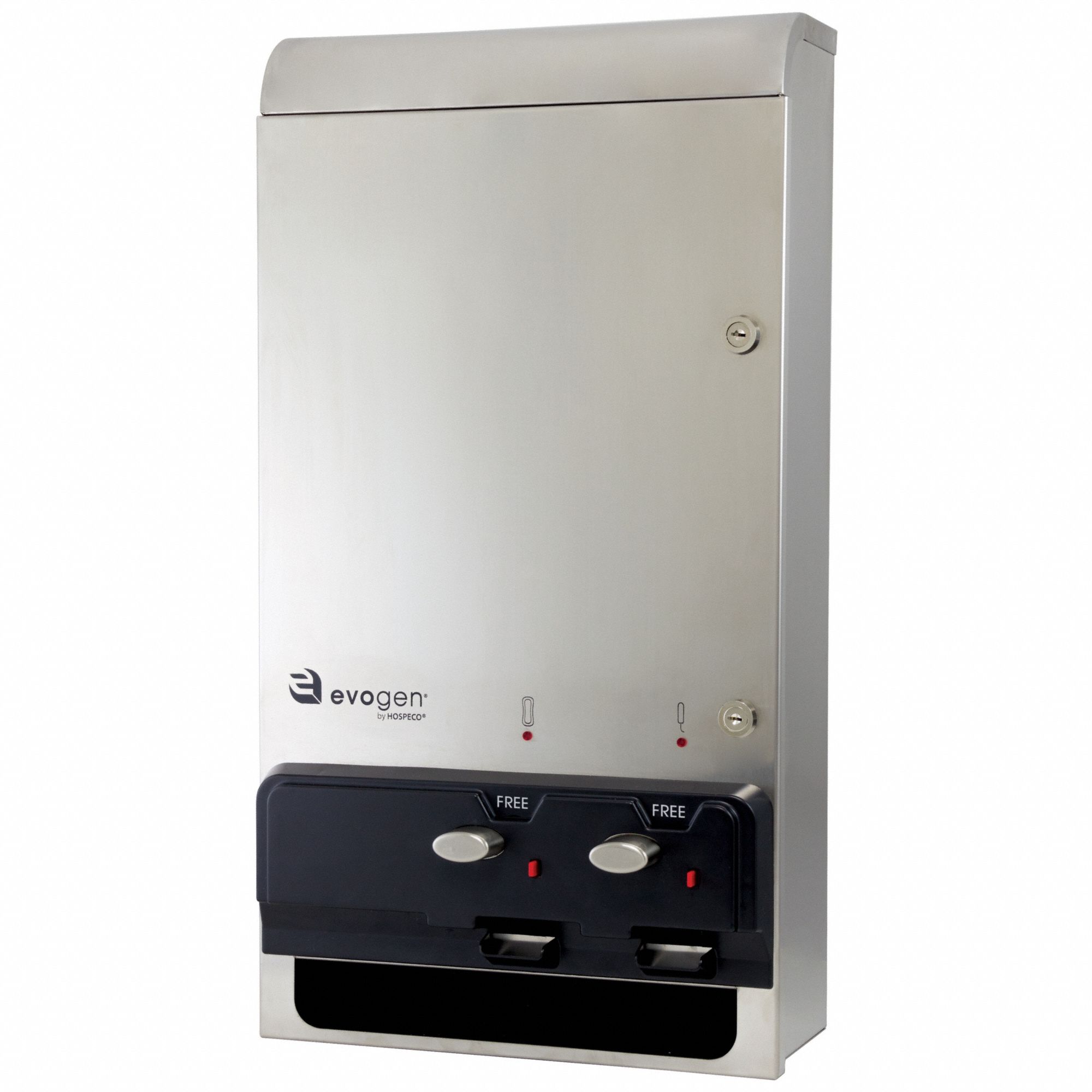 EVOGEN, Coin Free, Silver, Sanitary Napkin and Tampon Dispenser