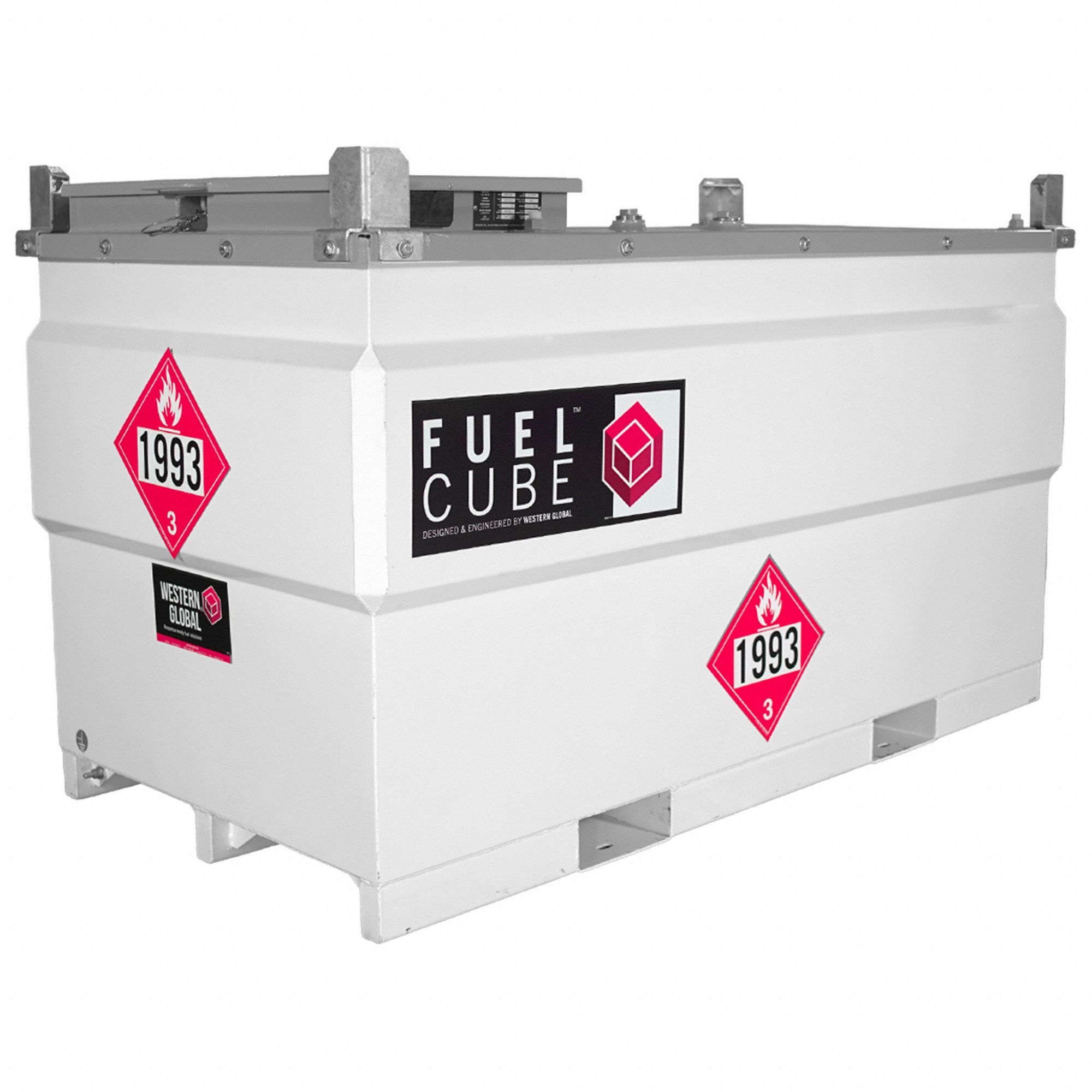 WESTERN GLOBAL White Rectangle Diesel Fuel Tank, 528 gal Capacity