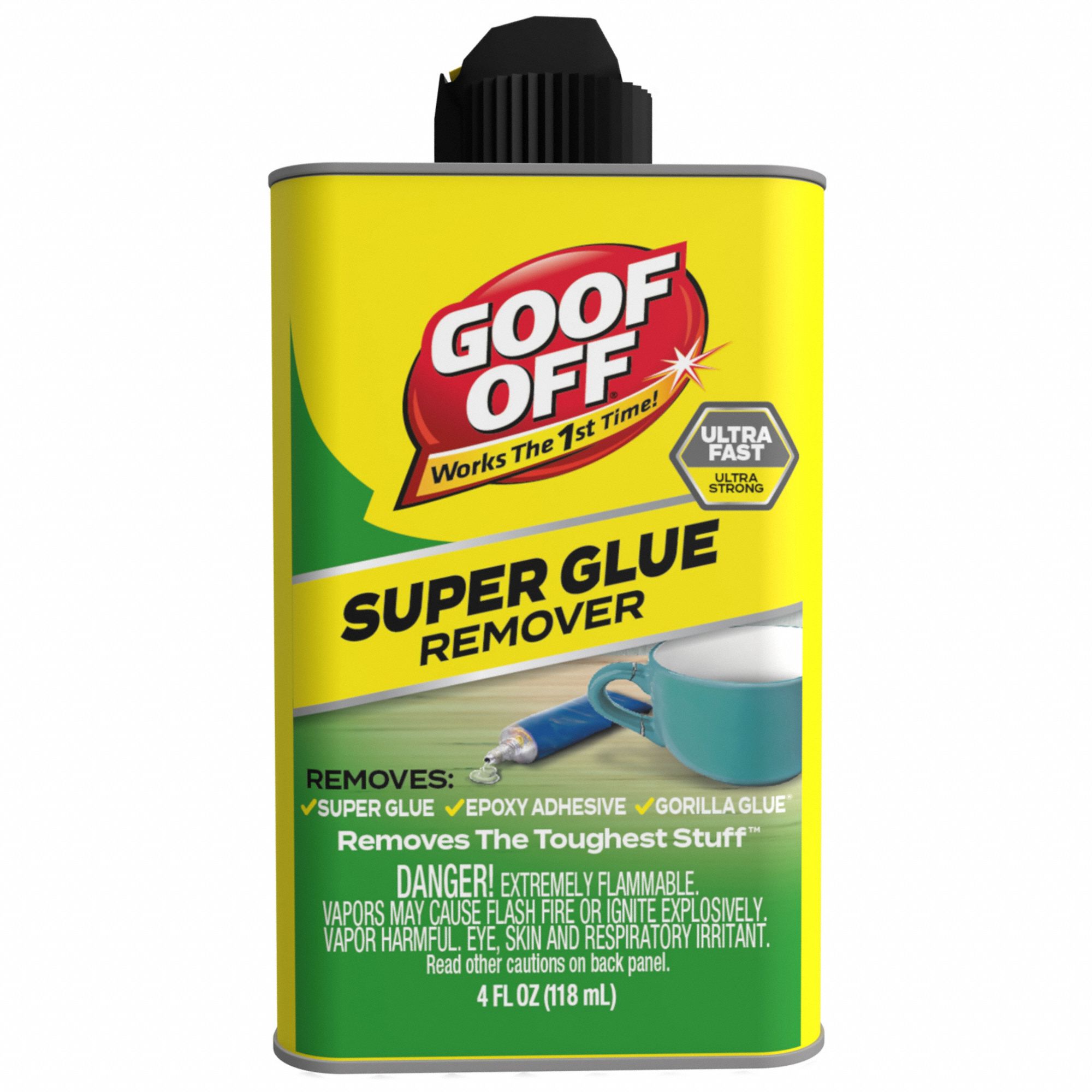GOOF OFF, NonAerosol Can, 4 oz Container Size, Adhesive Remover