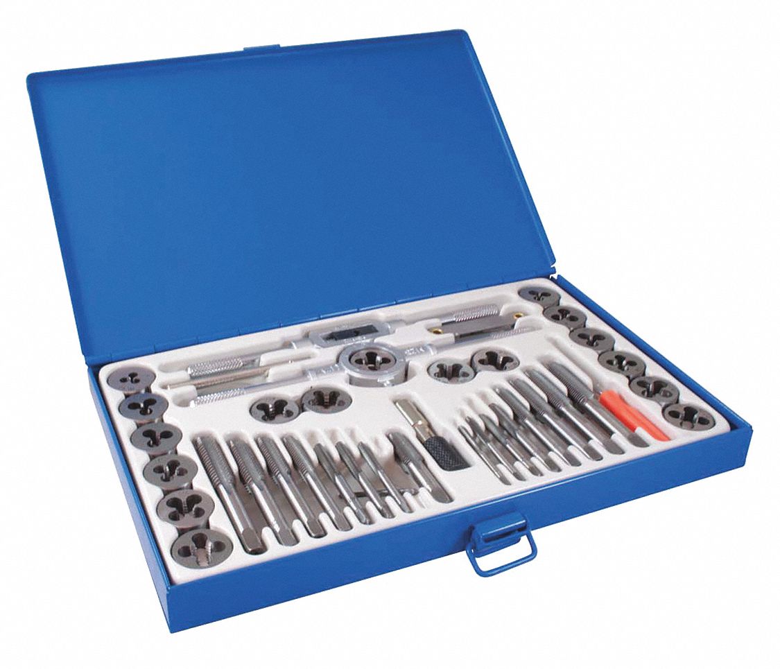 GRAY TOOLS TAP + DIE SET SAE CARBON 40PC General Purpose SpiralFlute
