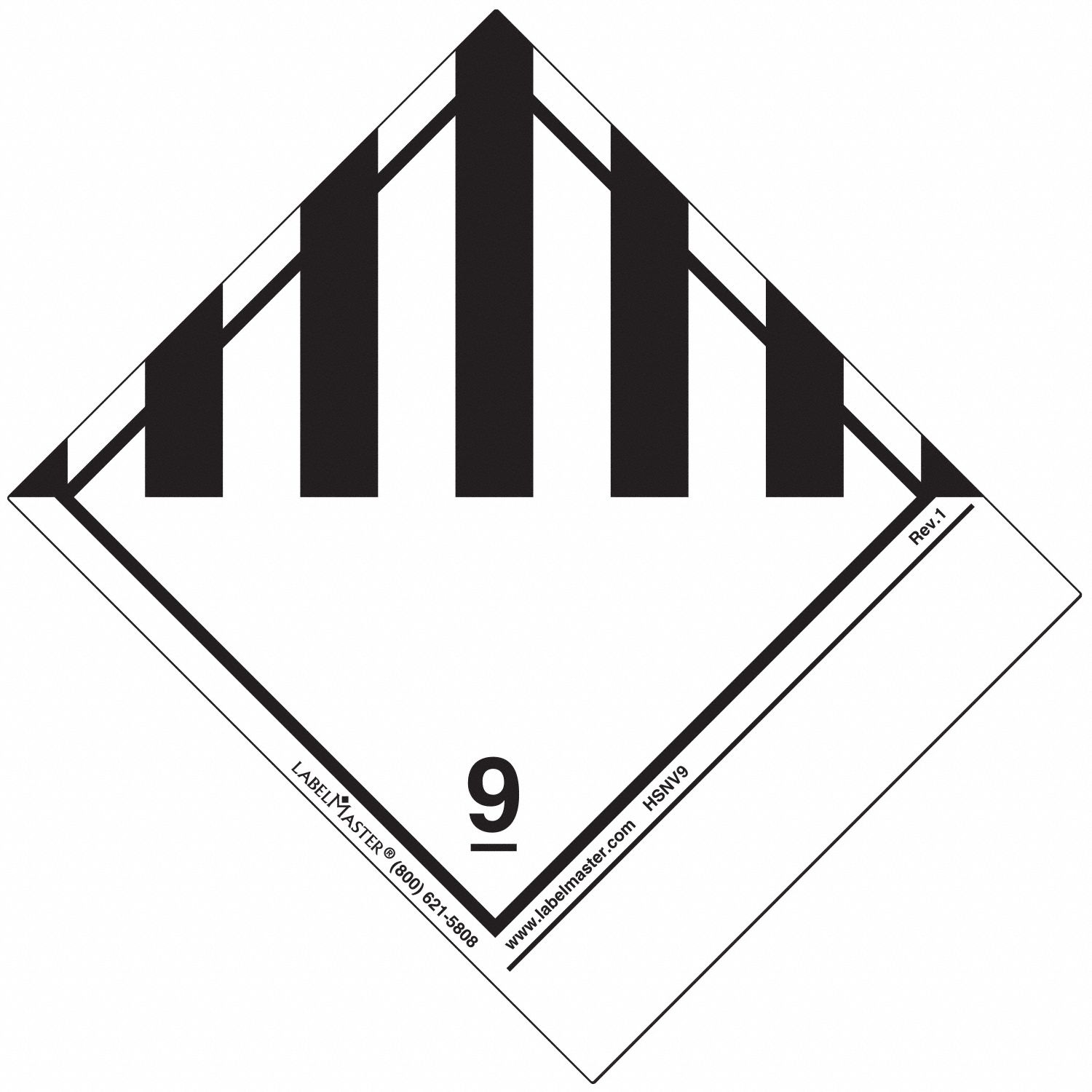 Dangerous, PVC, Label Standard Tab Class 9 Miscellaneous Goods Blank Shipping Name PVCFree