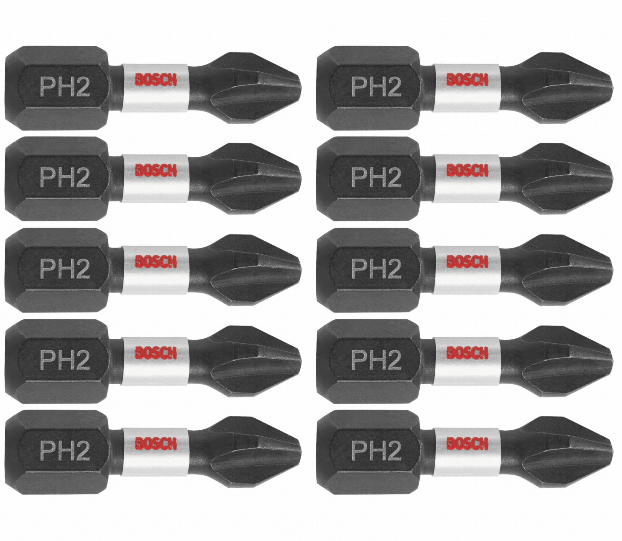 BOSCH, 2 Fastening Tool Tip Size, 1 in Overall Bit Lg, Impact Driver