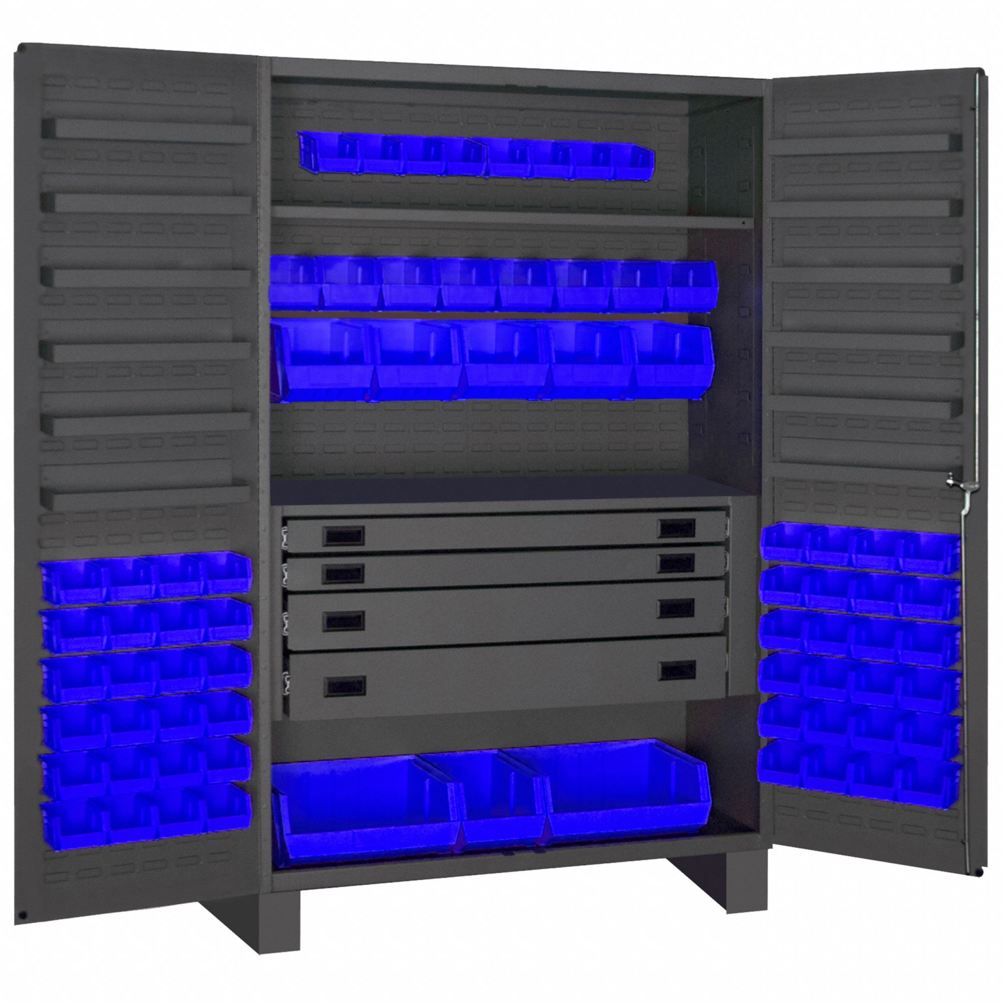 DURHAM MFG, 48 in x 24 in 78 in, 13 Shelves, Bin 36FC83