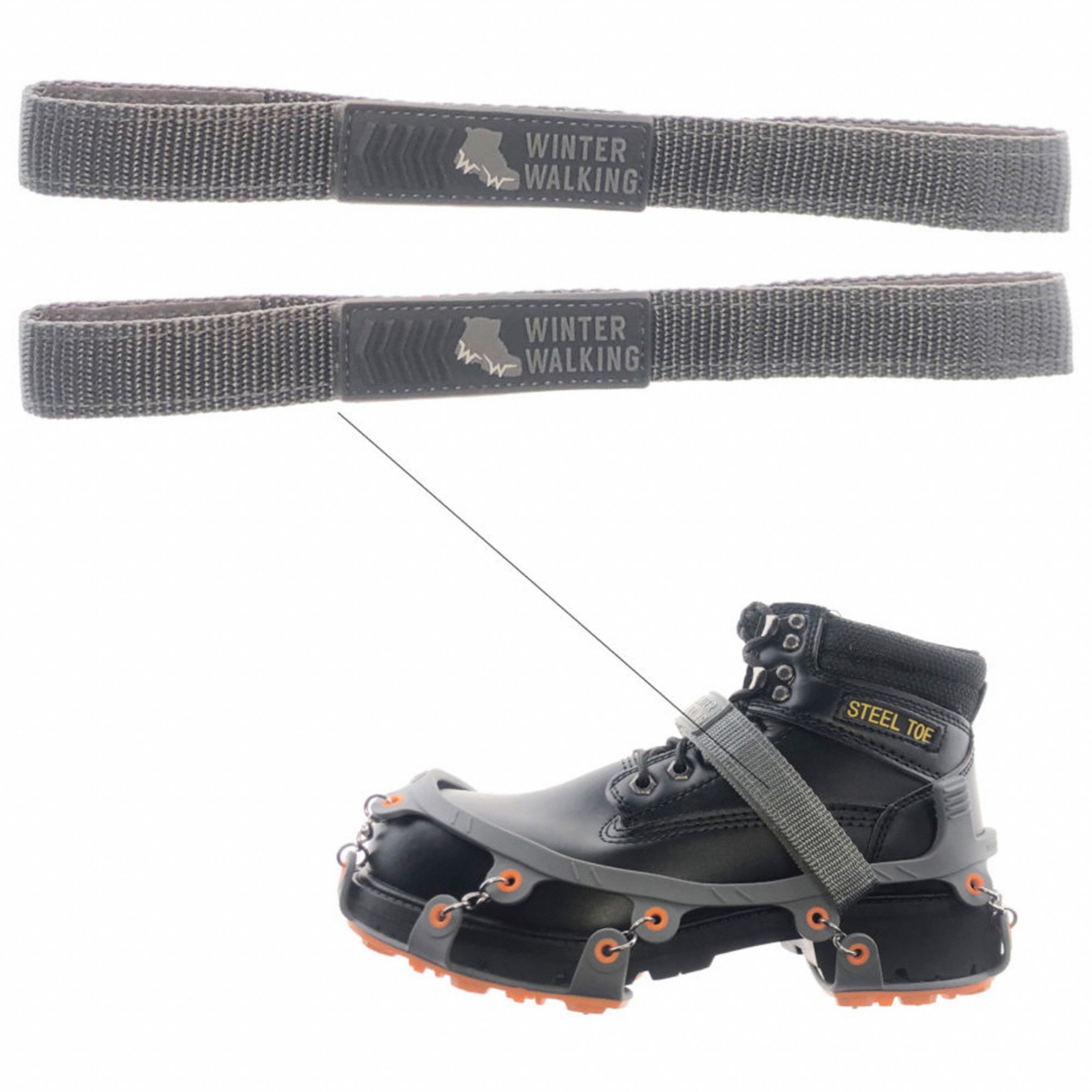 WINTER WALKING ANKLE STRAP FOR ICE BEAST CLEATS, BLACK, 11.5 X 3.5 X 1