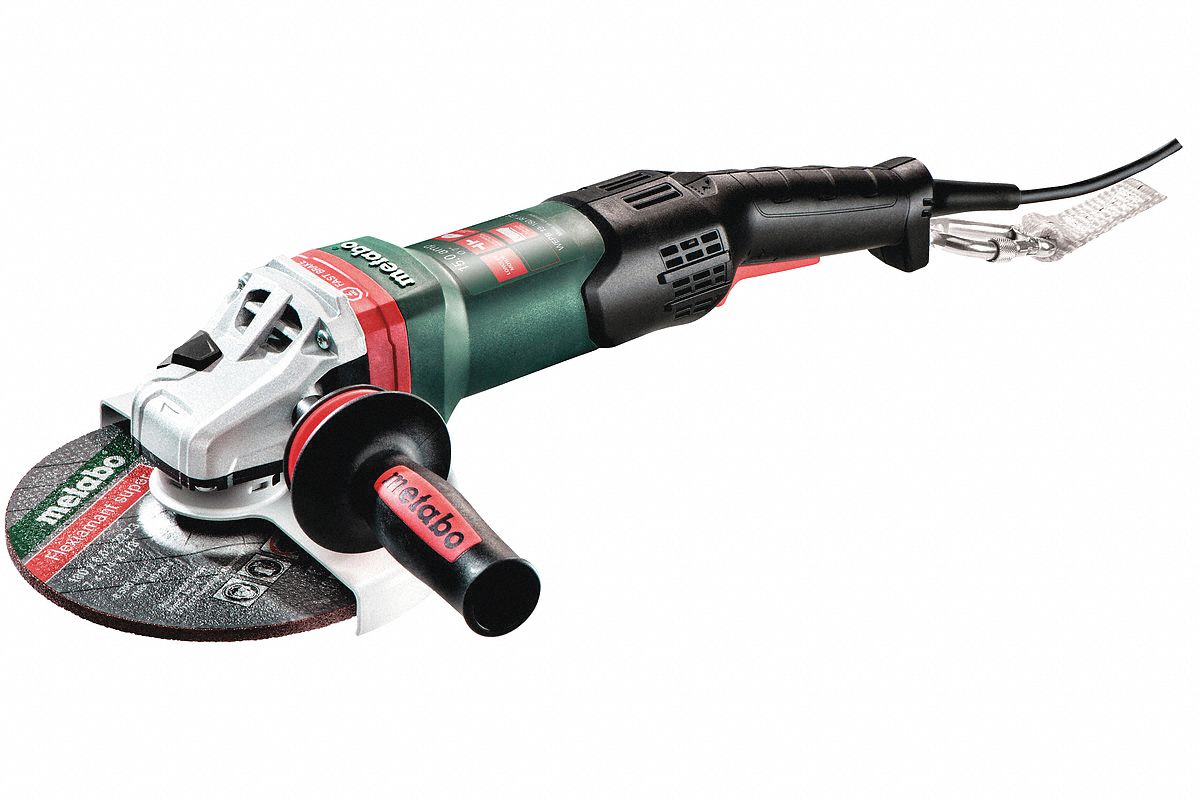METABO Angle Grinder, 7 in Wheel Dia., 15 Amps, 120V AC, 8,200 RPM No
