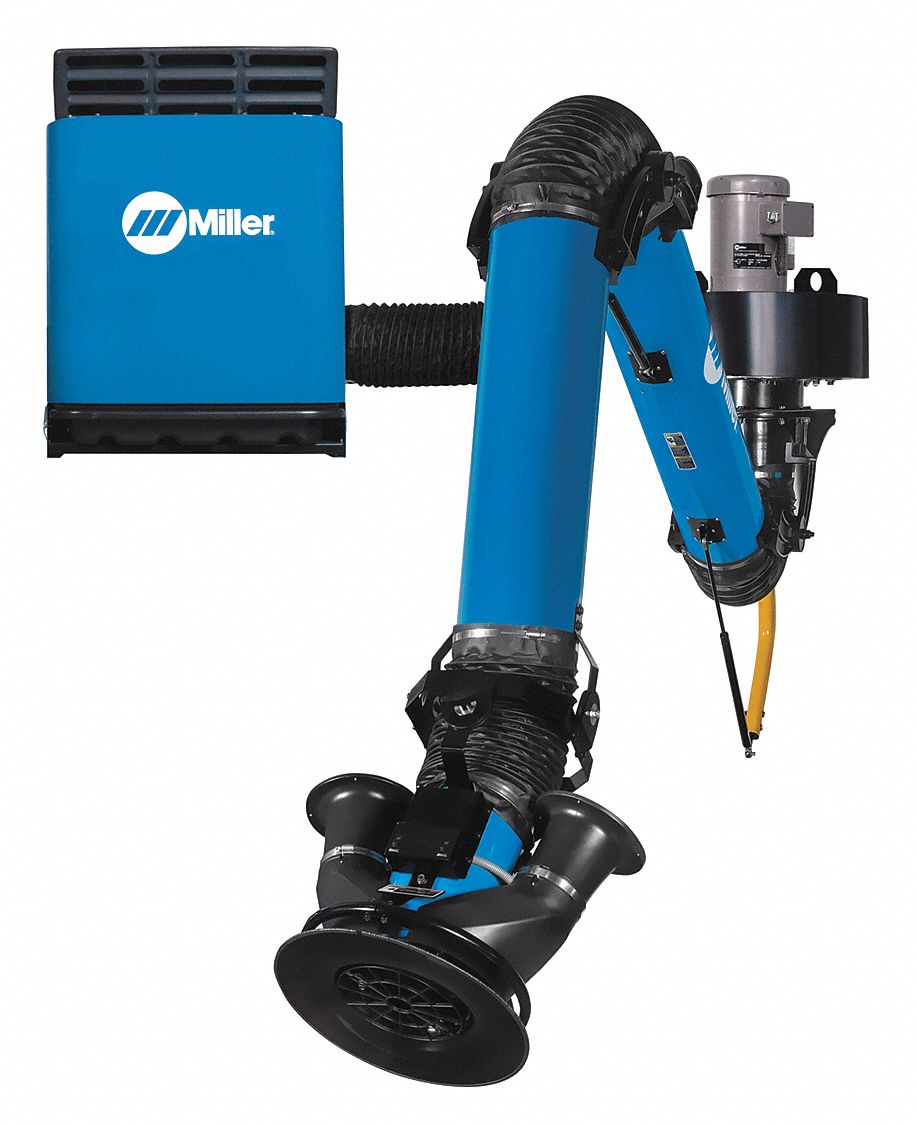 MILLER ELECTRIC, 875 cfm, 10 ft Arm Lg, Stationary Fume Extractor