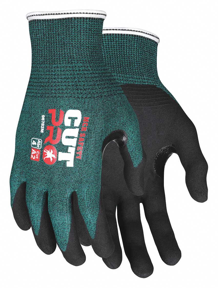 MCR SAFETY Coated Gloves 3XL ( 12 ), ANSI Cut Level A2, Palm, Dipped