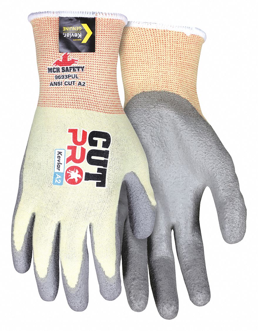 MCR SAFETY CutResistant Gloves, M, A2 ANSI/ISEA Cut Level, Palm and