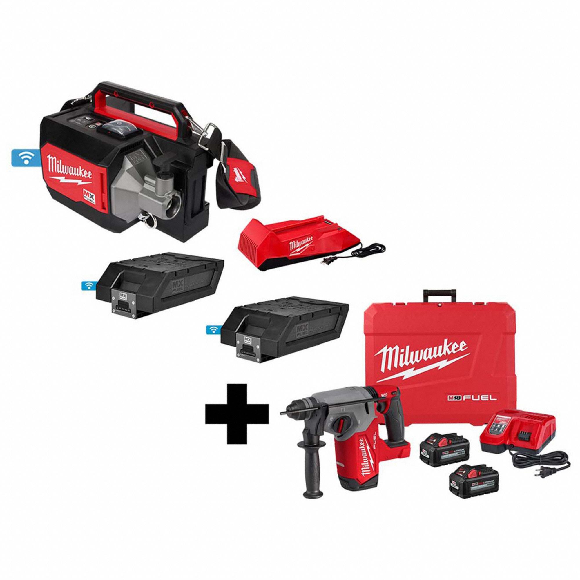 MILWAUKEE MX FUEL™; M18™, Concrete Vibrator Kit, 18V DC Voltage, Number of Tools 2 385XK6