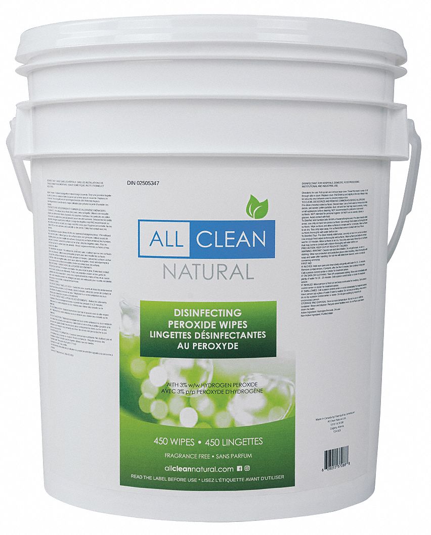 ALL CLEAN NATURAL DISINFECTING/SANITIZING WIPES, WHITE, XL, 9 X 12 IN