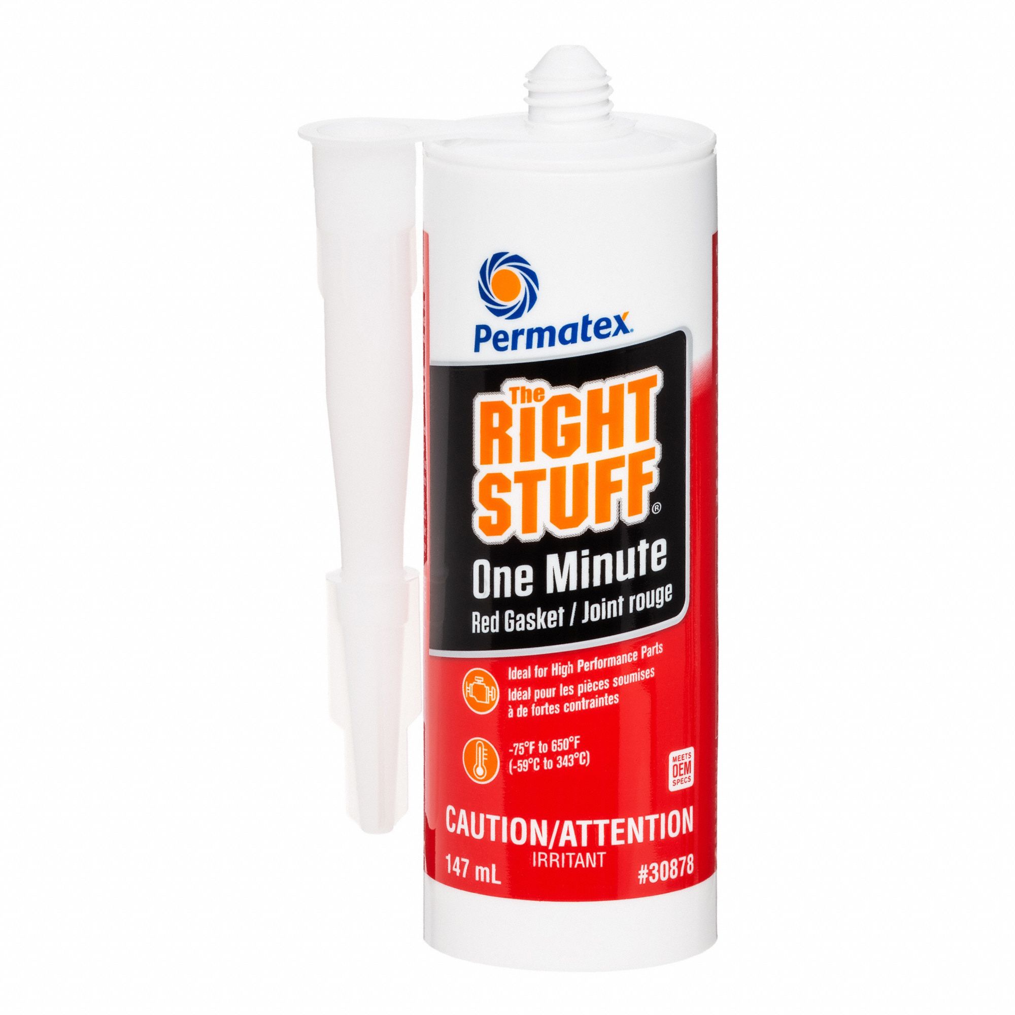 PERMATEX THE RIGHT STUFF 1 MINUTE SERIES GASKET MAKER, RED, 5 OZ, 24 HR
