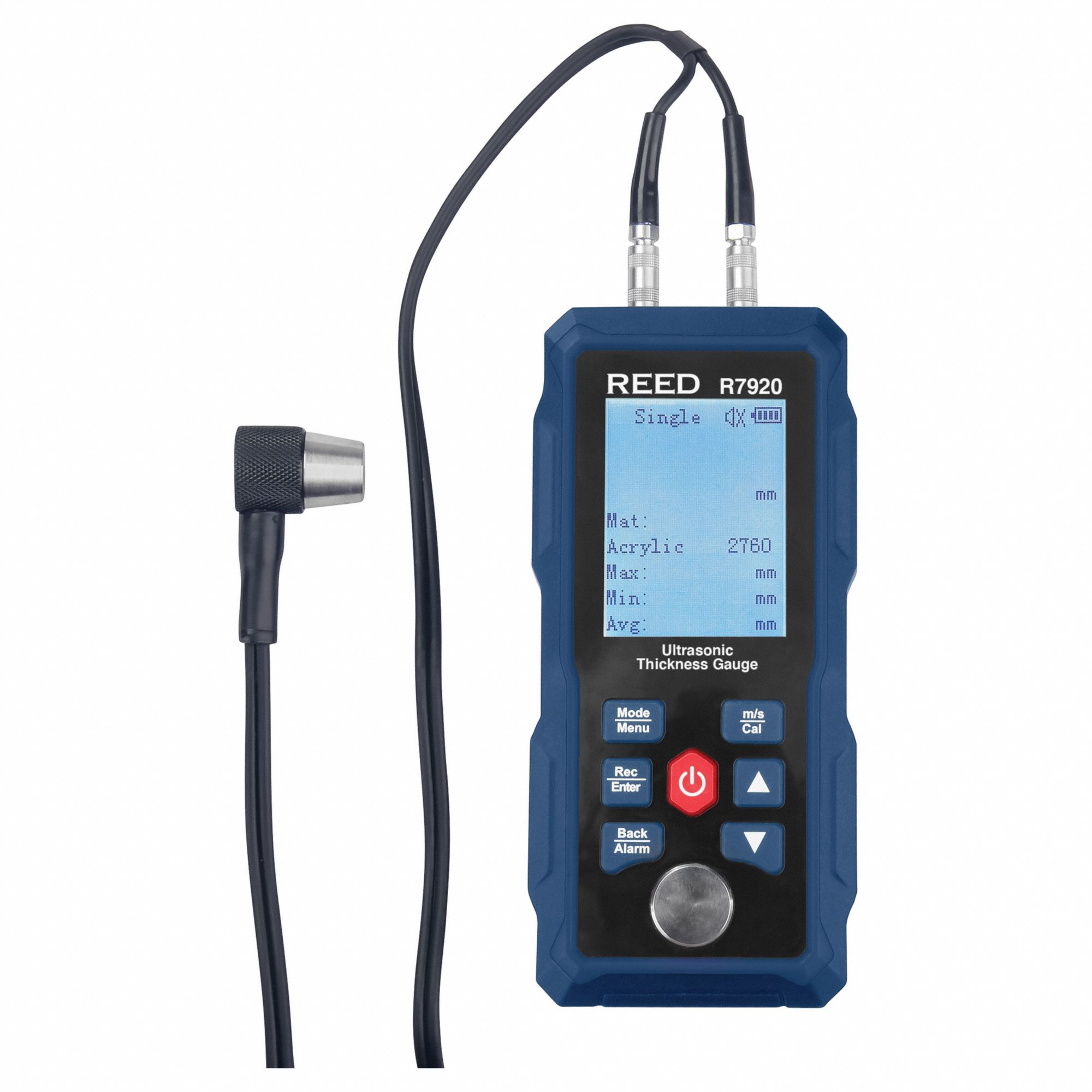 REED INSTRUMENTS, Carrying Case/Probe/Ultrasonic Couplant Gel/USB Cable