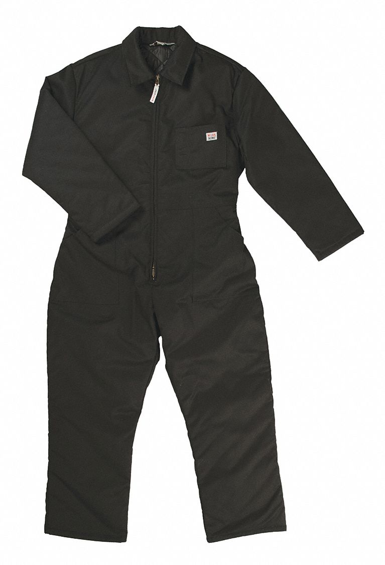 TOUGH DUCK MEN'S 7121 COVERALLS, BLACK, XL, COTTON/POLYESTER, 31 IN