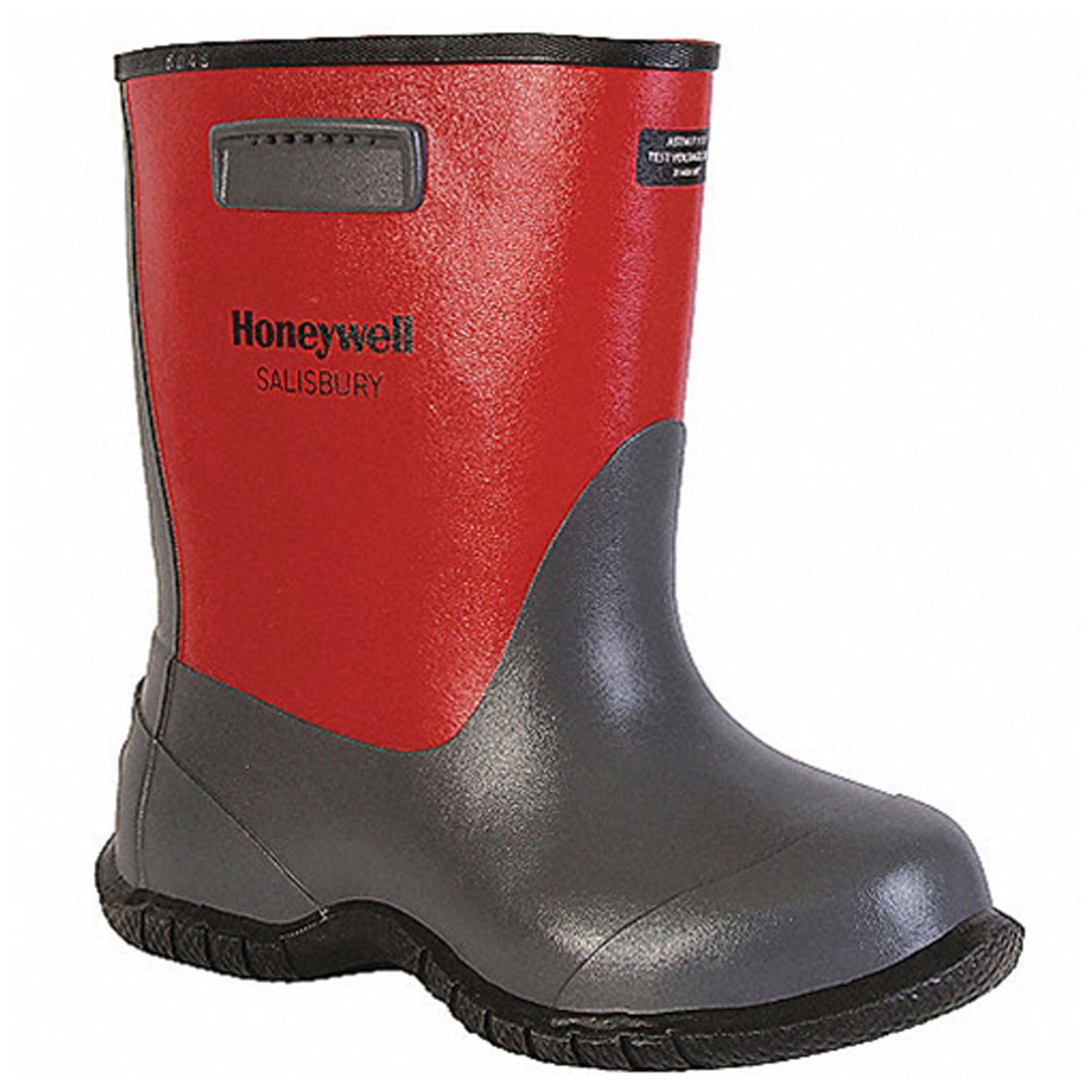 SALISBURY UNISEX PULLON OVERBOOTS, WATERPROOF, RED/BLACK, 14 IN H
