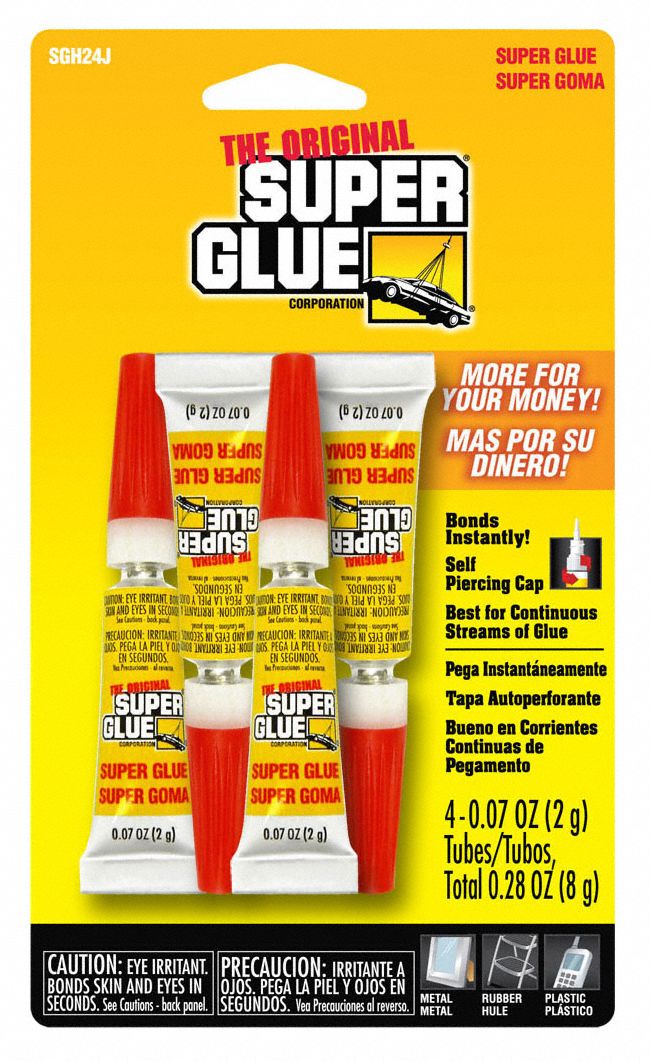 SUPER GLUE, Original, Gen Purpose, Instant Adhesive 3EHP9SGH24J48