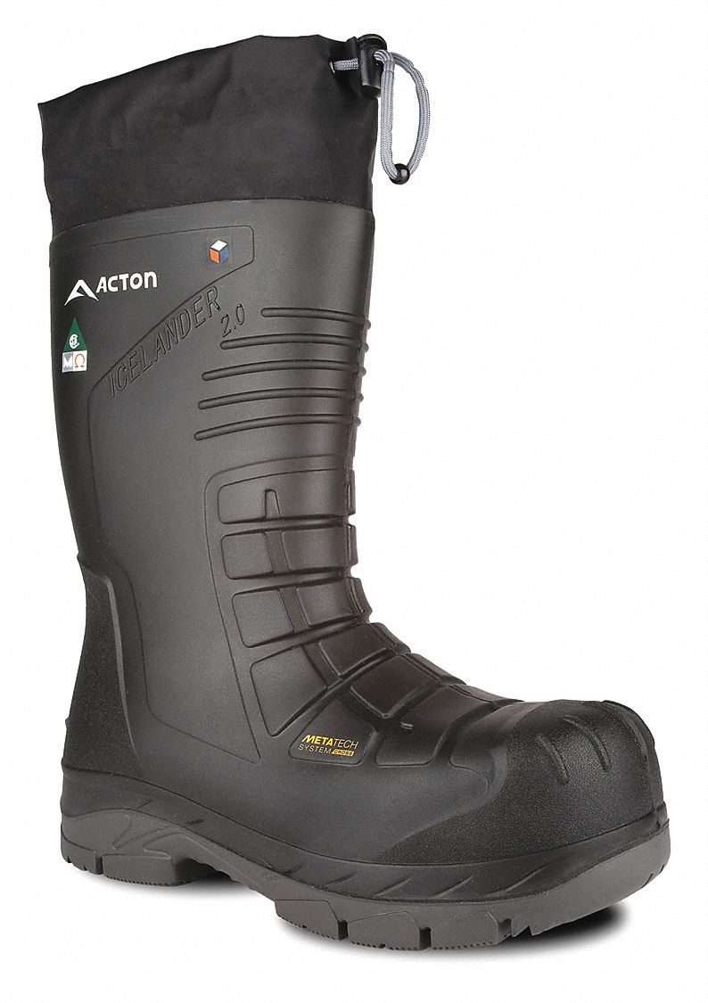 ACTON WORK BOOTS, TOE/KNEE/INSULATED/WATERPROOF, BLACK