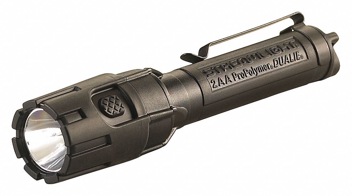 Industrial Mini Flashlight 175 Max Lumens Output, Plastic, AA Battery