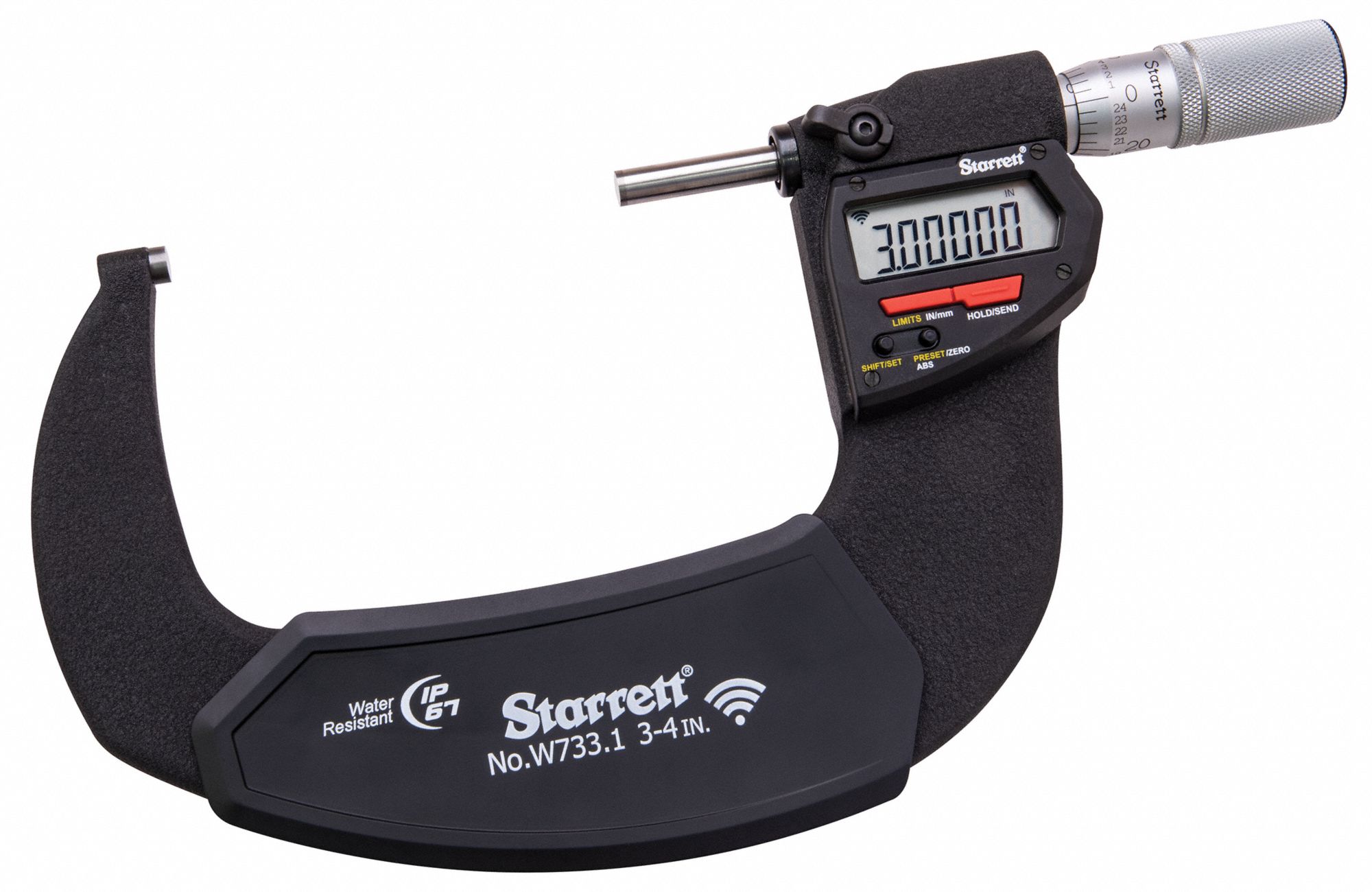 STARRETT Wireless Digital Micrometer 1 in to 2 in/25 to 50 mm Range
