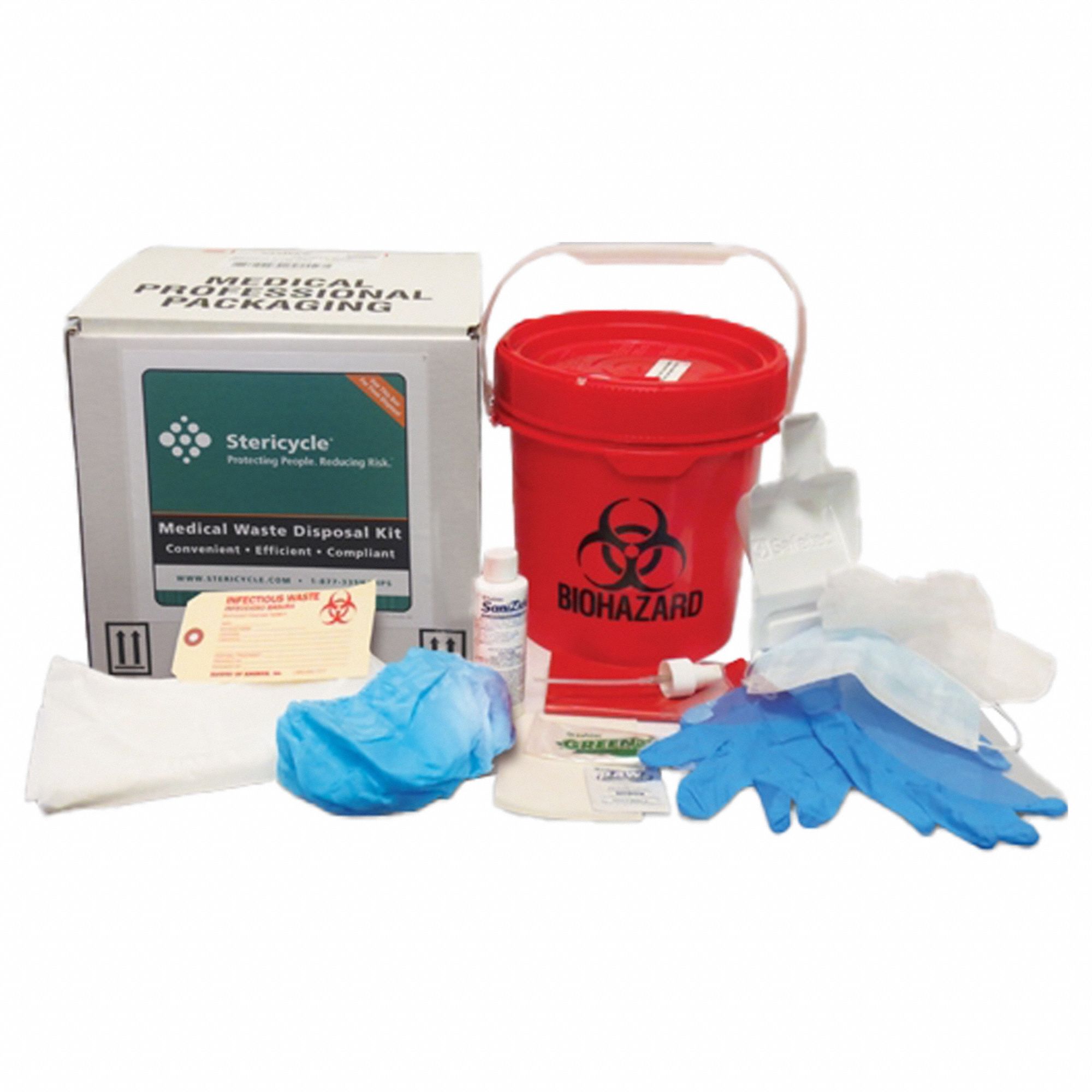 STERICYCLE, 1 gal Capacity, Red, Regulated Medical Waste Mailback