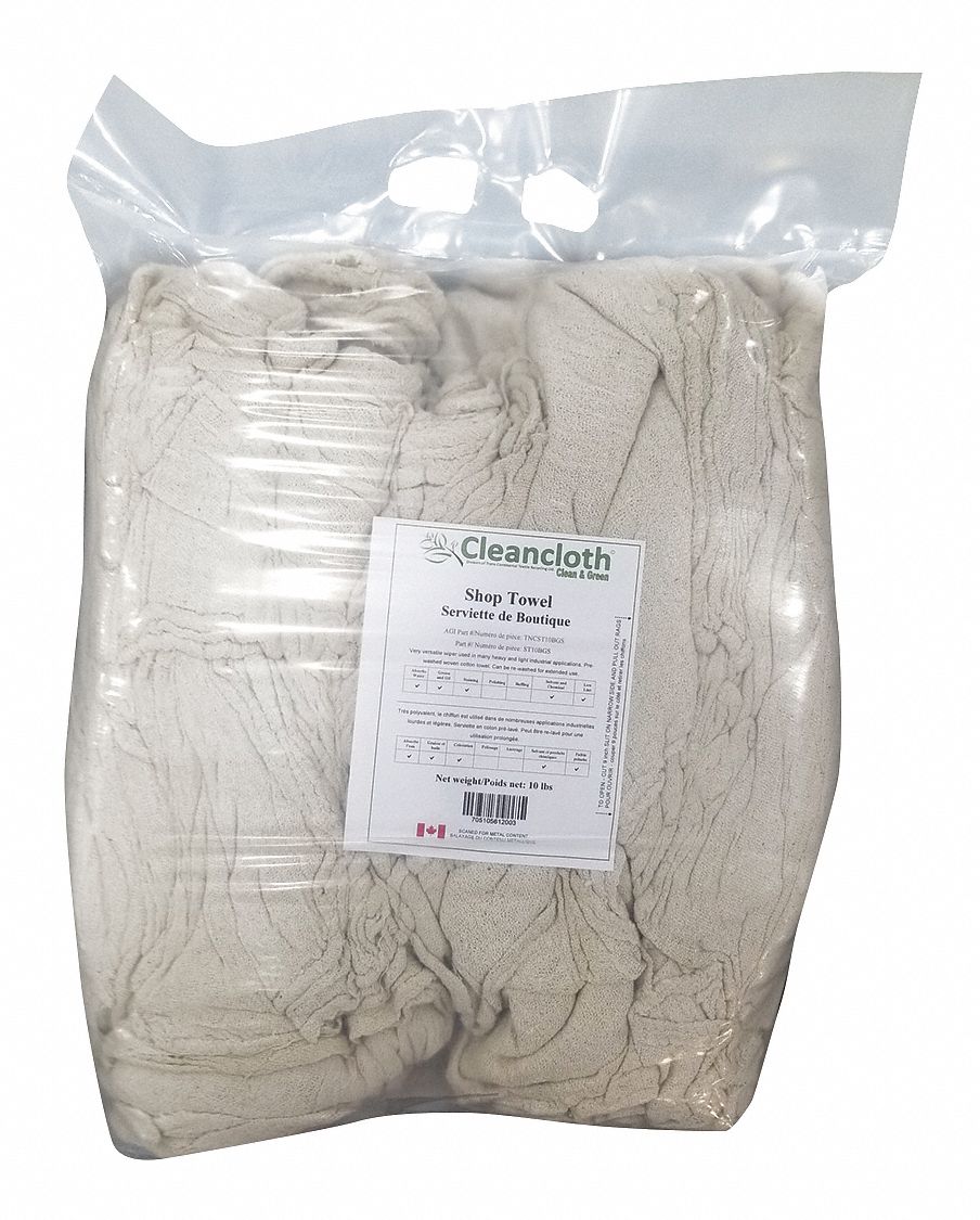 CLEAN CLOTH CLOTH RAG, SHOP TOWEL, LOW LINT, OIL AND GREASE, TAN