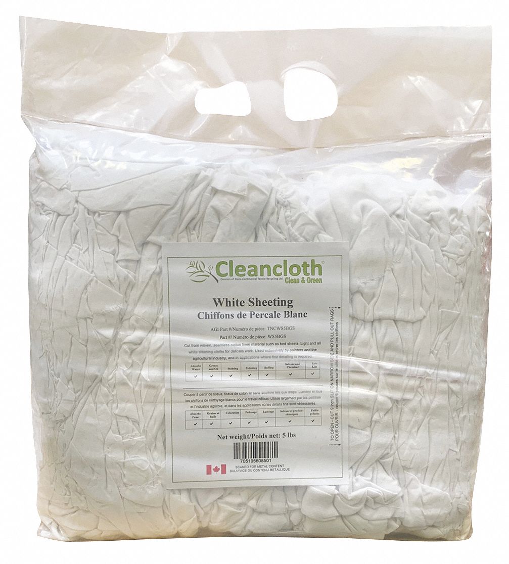 CLEAN CLOTH WIPER CLOTH, SHEET, LOW LINT, PAINT AND STAIN, WHITE