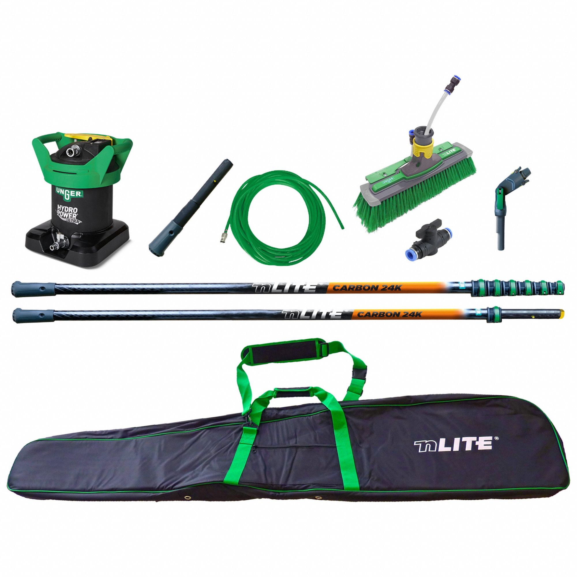 UNGER, WaterFed Window Cleaning System, Carbon, WaterFed Window Cleaning System 801CH8UNLK2