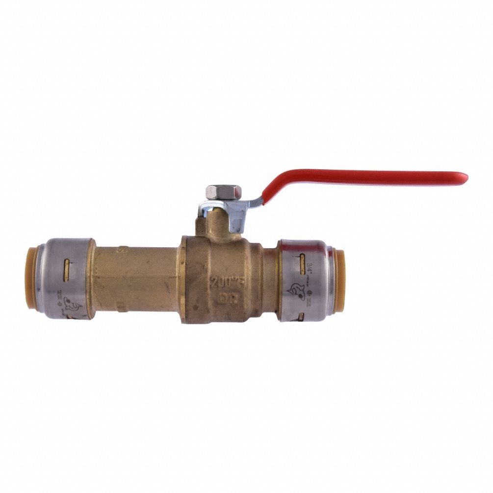 SHARKBITE MAX, 3/4 in, Brass, Manual TwoWay Ball Valve 806DD3