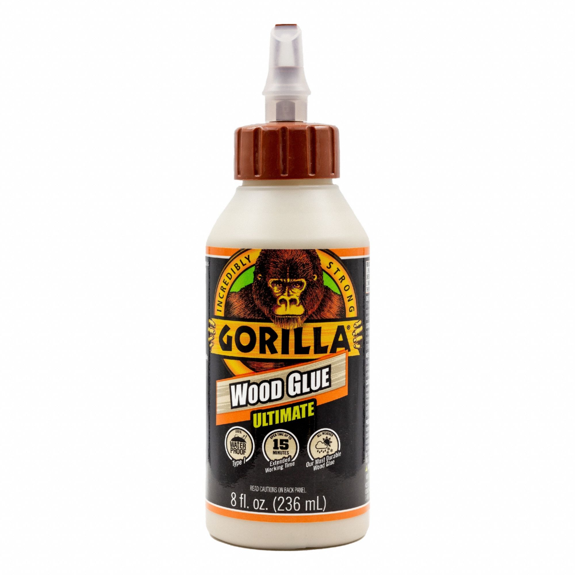 GORILLA, Wood Glue Ultimate, Extended Working Time, Wood Glue 822ED6104404 Grainger