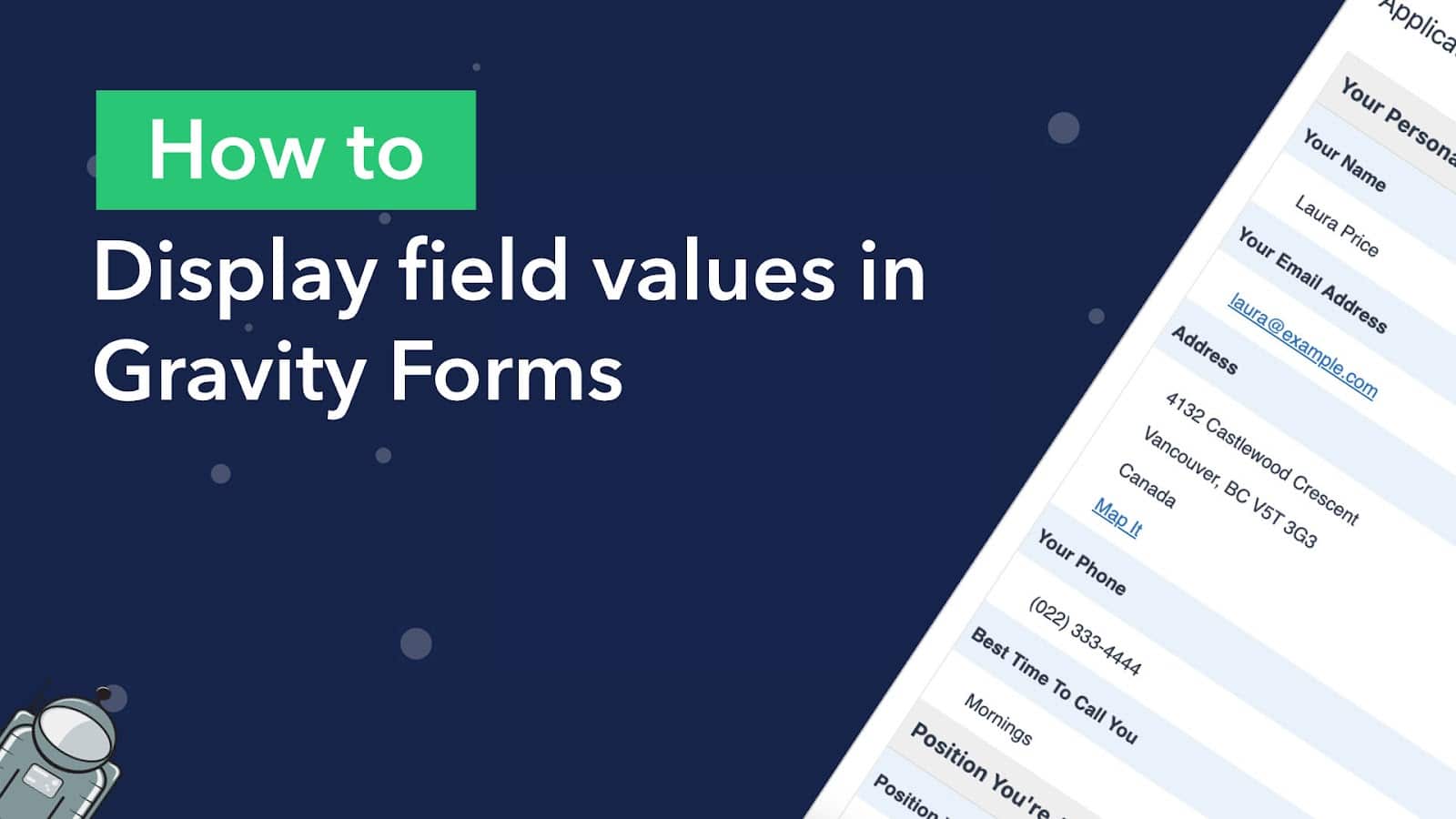How to display Gravity Forms field values GravityKit