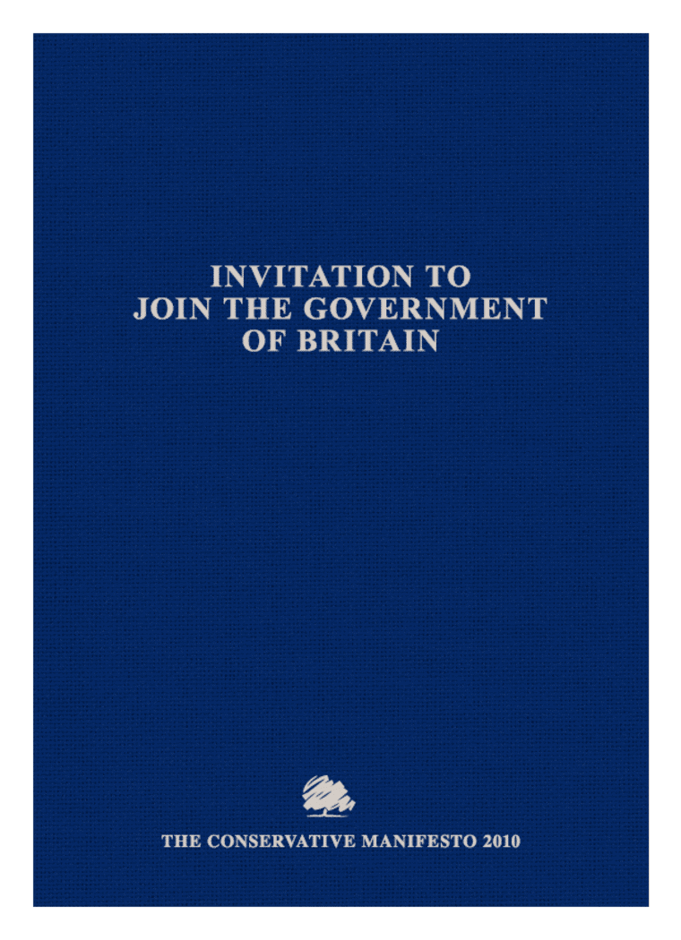 Conservative manifesto 2010 annotated policy guide Politics