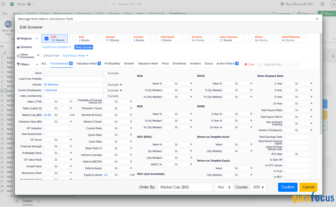 Excel Add-in - GuruFocus.com