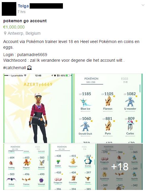 Pokémon Go-Speler Vraagt "1.000.000" Euro Voor Account | Gazet Van Antwerpen Mobile