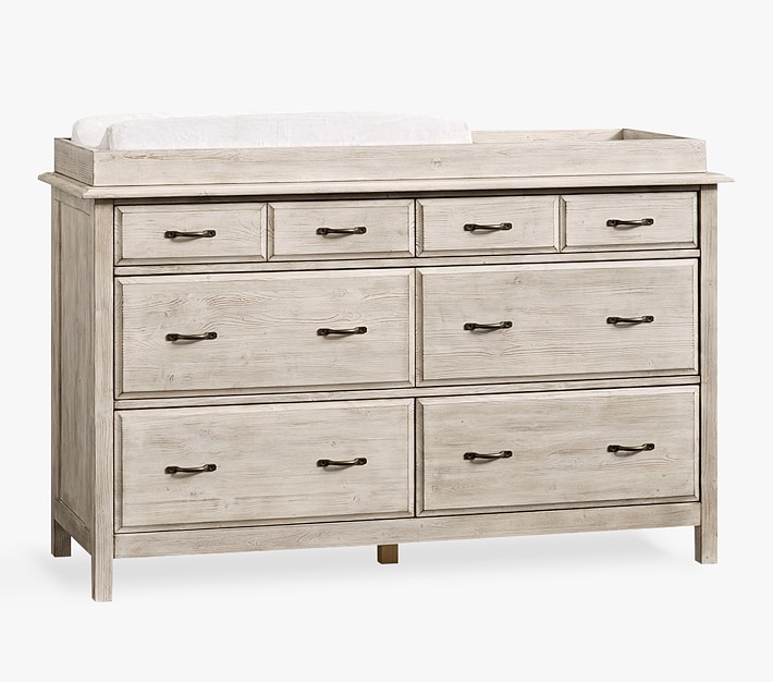 Rory Extra Wide Dresser & Topper Set, Weathered White Pottery Barn