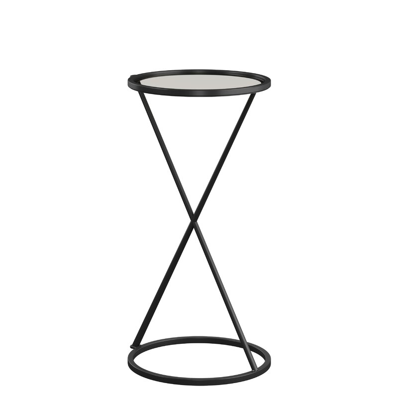 Metal & Glass Side Table Black Wayfair Havenly