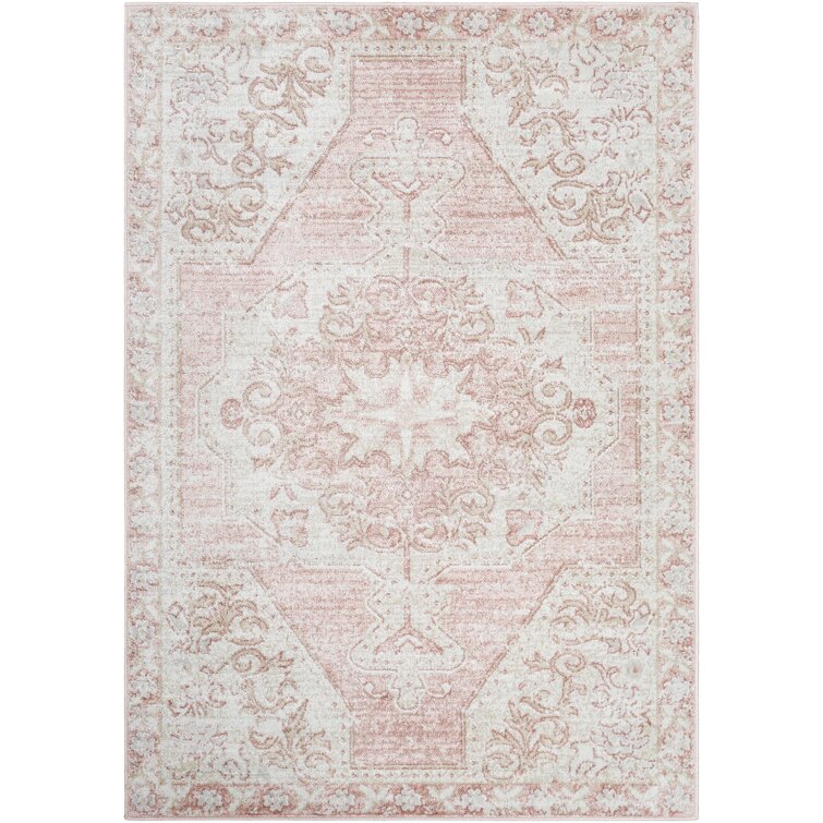 Cabell Oriental Pink/White Area Rug Wayfair Havenly