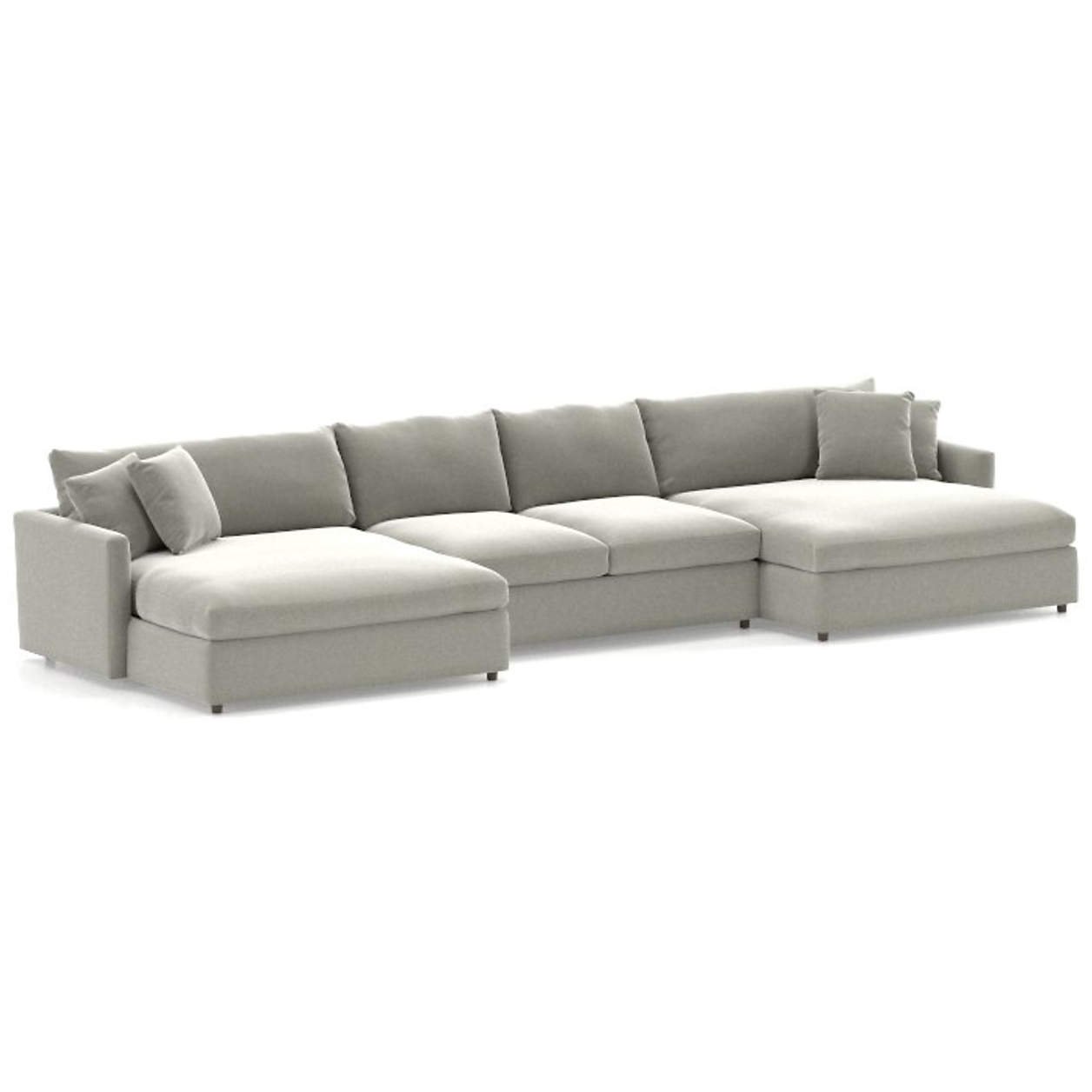 Lounge Deep 3Piece Double Chaise Sectional Sofa Crate and Barrel