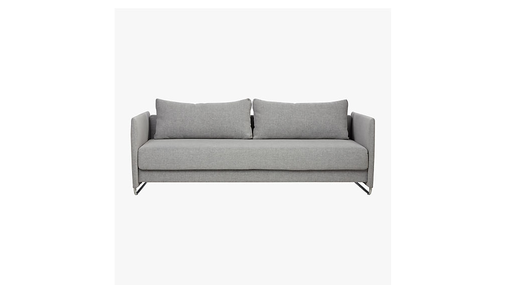 TANDOM MICROGRID GREY SLEEPER SOFA CB2 Havenly